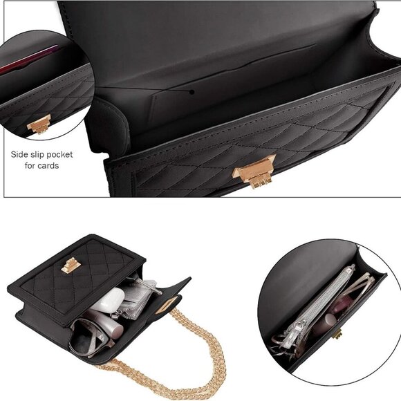 Small Quilted Crossbody Bag, Trendy Designer Mini Shoulder Bag, Phone Wallet Pur - Picture 4 of 6